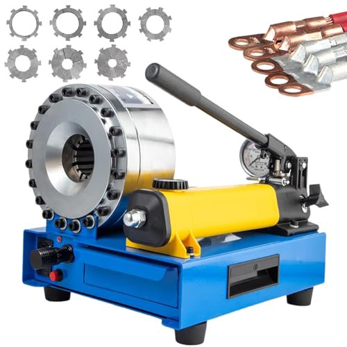 twostronking Crimpadora De Mangueras Hidráulicas, con 7 Juegos De Matrices De Crimpado, Presión De 35 Mpa, Diámetro Interior De Compresión De 0,24 a 1, Adecuada para Piezas De Automóviles, Etc.