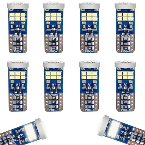 Baxcdyswe 10PCS T10 W5W LED 6500K (Blanco), Luces LED Interior Coche, Canbus Sin Errores, Alta Luminosidad, Larga Duración - Iluminación Interior Del Automóvil, Bombillas LED Coche Ultrabrillante