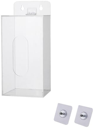 SagaSave Gesichtsmaskenspender, Acryl Einweg-Gesichtsmaske und Handschuhspender Box Halter mit Deckel, Wandhalterung Aufbewahrungsbehälter für Handschuhe, Schuhüberzüge, Haarnetze (S)