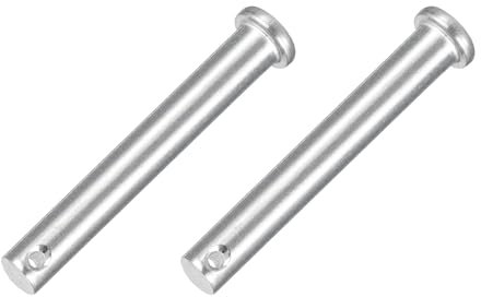 QUARKZMAN 2 Stück 3/8 x 2-3/4 Einloch-Splintbolzen, 304 Edelstahl Flachkopf-Splintbolzen Anhängersplint für Anhängerriegel, Mechanikerreparatur, Möbelinstallation, Industrieanlagen
