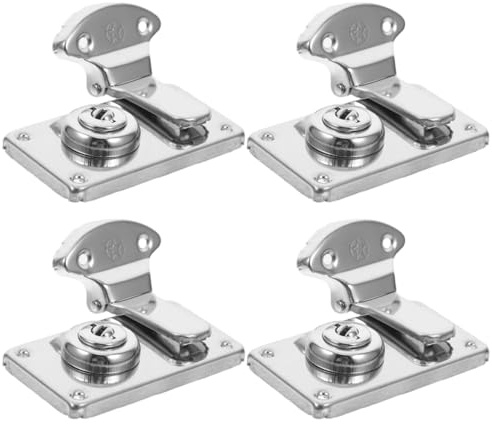 NUOBESTY Lot de 4 serrures rétro pour petites valises avec système gauche-droite, fermeture de boîte en bois et boîte à bijoux pour projets DIY Facile à installer et multifonction