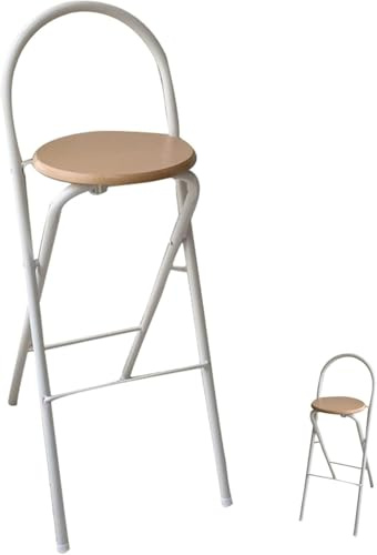 Sgabelli Cucina Pieghevoli Alto Per Casa,Portatile Sgabello Da Bar,Sgabello Da Colazione Pranzo Sgabello Pieghevole Campeggio Con Poggiapiedi,Nessun Montaggio Richiesto Salvaspazio A,65cm/26inch
