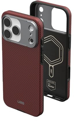 URBAN ARMOR GEAR UAG Designed for iPhone 17 Pro Max Case Fibr Armr - Compatible with MagSafe Military Grade Protective Cover, Solar Flare/Charcoal