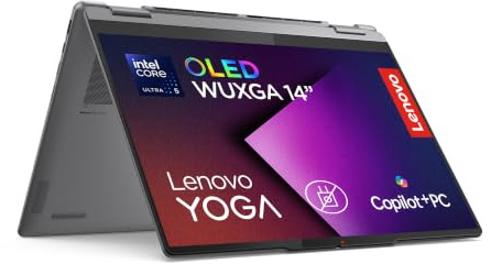 Lenovo Yoga 7 (2 in 1) Notebook Copilot+ PC Convertibile Touch 14” OLED WUXGA (1920x1200), Intel Core Ultra 5 226V, RAM 16 GB, 512 GB SSD, 60 Hz, Windows 11 Home, WiFi 7 - Luna Grey
