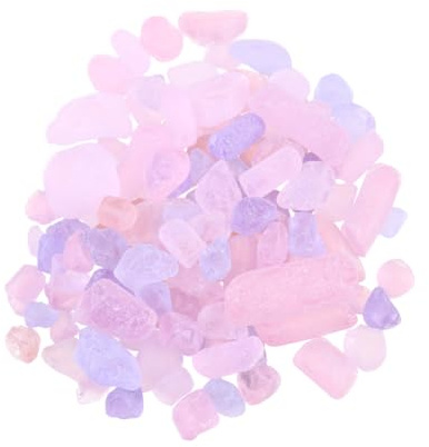 BETOOKY Pierres de Cristal Naturelles pour Aquarium Surface Lisse et Forme Irrégulière, Gravier Décoratif Poli de 500g pour Décoration Intérieure et Aquarium