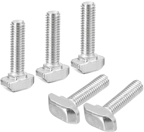 T-förmige Schrauben, T-Nut-Bolzen, 10 Stück M6 M8 Hammerkopfschraube aus Edelstahl 304, T-Schrauben-Einsteckbolzen for T-Nut-Aluminium-Strangpressprofil(M6*25mm)