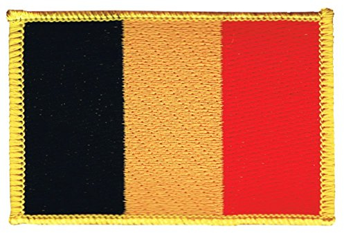 Flaggenfritze® Aufnäher Flagge Belgien – 5,5 x 8,5 cm – hochwertiger Patch zum Aufbügeln oder Aufnähen – besticktes Abzeichen + gratis Sticker