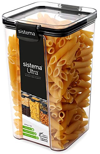 Sistema Ultra recipientes de almacenamiento herméticos para despensas y cocinas | 1,3 l recipiente de plástico para guardar alimentos | Apilables | Sin BPA
