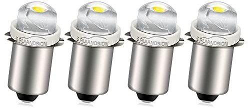 Ruiandsion Lot de 4 ampoules LED P13.5S AC 6 V 0,5 W Blanc 6 000 K Pour lampe de poche, non polaire, convient à la fois à la terre négative et à la terre positive.