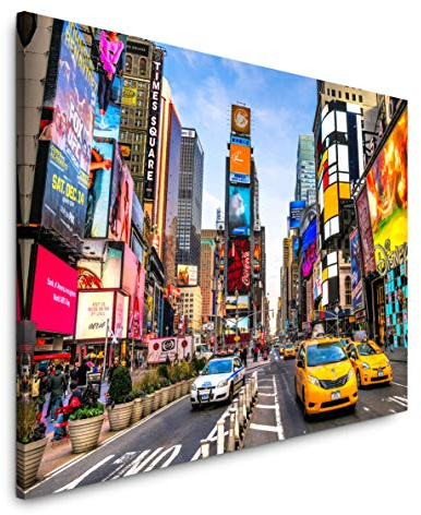 Paul Sinus Art New York City Skyline 60 x 90 cm Inspirierende Fotokunst in Museums-Qualität für Ihr Zuhause als Wandbild auf Leinwand in