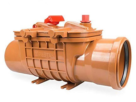 UZMAN Tappo di ritiro DN110 con doppia valvola di non ritorno in ABS, protezione dei residui da costruzione, DN 100/110 mm KG tubo di scarico feci