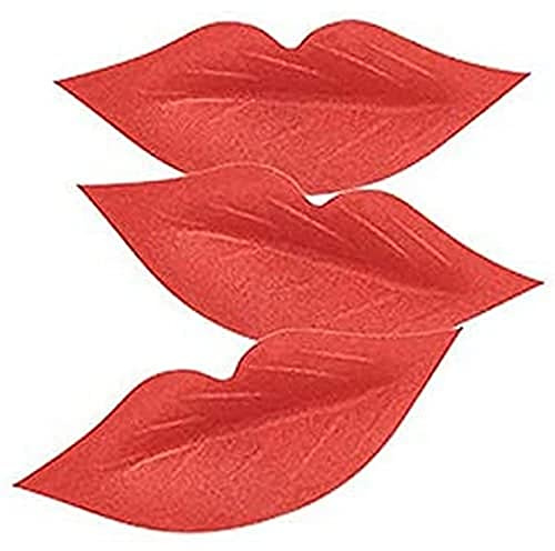 Dekora – Essbare Oblaten Lippen Rot 200 Stück, Kuchendekoration für Torten und Cupcakes, Valentinstag, Jahrestag und romantische Feiern