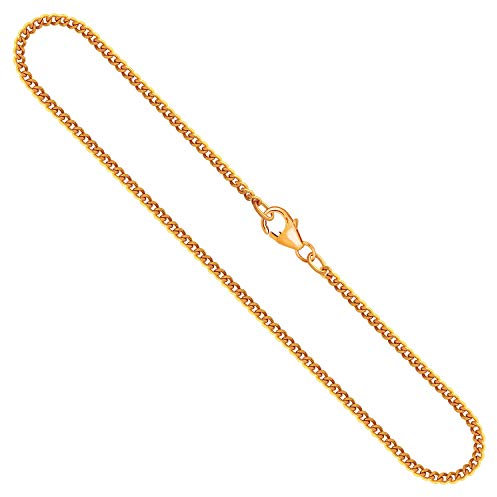 EDELIND Goldkette, Panzerkette flach Gelbgold 375 / 9K, Länge 50 cm, Breite 2.1 mm, Gewicht ca. 6.2 g., NEU