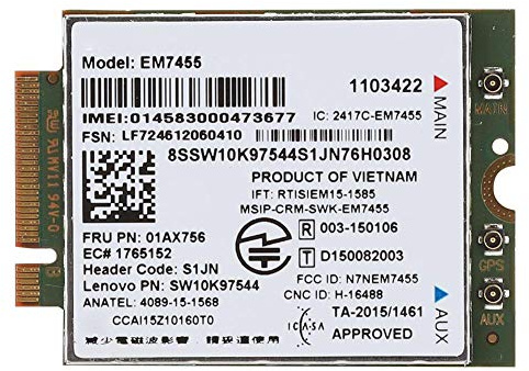 Mobiles 4G LTE-Modul für ThinkPad, UMTS HSDPA HSPA + LTE 4G-Netzwerkkarte EM7455, integrierter Qualcomm-Chipsatz, NGFF/M.2-Schnittstelle, Netzwerkmodul für T460, T460p, T460s T470 T470S T470P X260 X27
