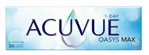 Acuvue Oasys Max 1-Day Lentes diarias con tecnología TearStable y filtro de luz OptiBlue, -5.25 dpt, diámetro 14.3 mm, 30 unidades, adición, curva base 8.5 mm