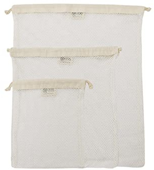 Simple Ecology Wäschesack aus Bio-Baumwolle, Maschinenwaschbeutel für Feinwäsche, Dessous und Kleidungsstücke, Größen S, M, L, 3 Stück