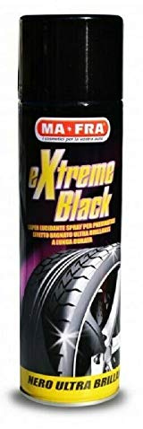 HITOPSELLER MAFRA EXTREME BLACK Nero Gomme Spray Ultra Brillante, con Effetto Bagnato, Previene le Screpolature, Resistente a Pioggia e Lavaggi Frequenti 500ml… (1)