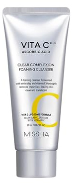 MISSHA - Vita C Plus Clear Complexion Foaming Cleanser | Mousse Nettoyante à la Vitamine C | Illumine et Revitalise | Pour Tous Types de Peau, Naturel, 1g