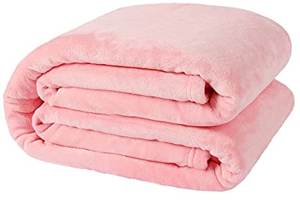 NANPIPER Fleece Blankets, Super Soft Flannel Queen Size Blanket for Bed, Luxury Cozy Microfiber Plush Fuzzy Blanket,Pink