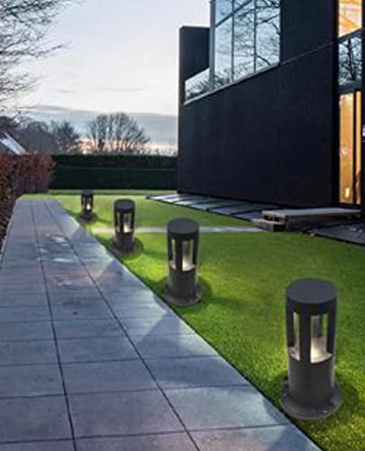 Partenopeautensili® Lampione a led lampioncino lampada illuminazione da esterno palo da giardino per sentieri moderno By UNIVERSO (Nero 30 cm, Luce naturale 4000K)