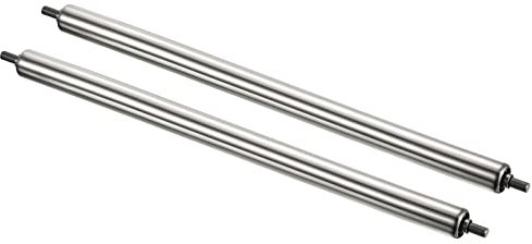 PATIKIL Transporteur Rouleau 1 Diamètre 24 Longueur, 2 Paquet Inox Acier Gravité Transmission Rechange Pièce Galvanisé Terminal, Argenté