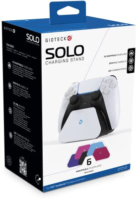 Gioteck SOLO Charging Stand For PS5 DualSense Wireless Controllers With Interchangable Faceplates (6)