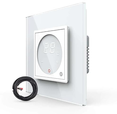LIVOLO Raumthermostat Opt. mit EXT. Temperaturfühler und Glasrahmen Fußbodenheizugn Unterputz Thermostat