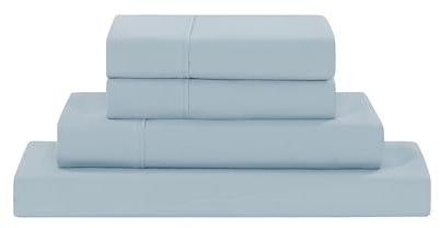 Modern Threads Soft Microfiber Solid Sheets - Luxurious Microfiber Bed Sheets - Includes Flat Sheet, Fitted Sheet with Deep Pockets, & Pillowcases Blue Mist Full
