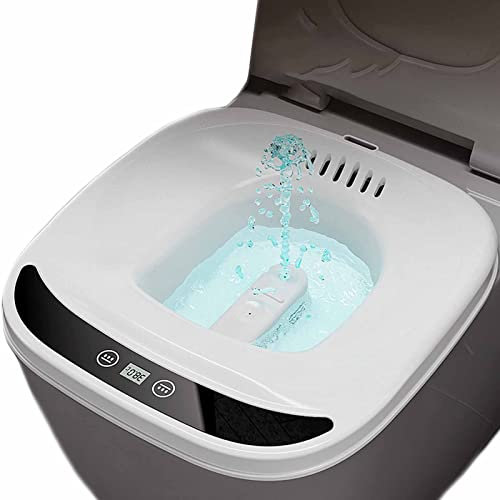 Electric Sitz Bath for Toilet - 1500mah Sitz Bath Basin W/Self-Cleaning Dual Nozzle/No Squat/Smart Touch,Fumigation Bidet Toile for Pregnant Women,Hemorrhoids,Elderly,Bearing Capacity 100kg,White