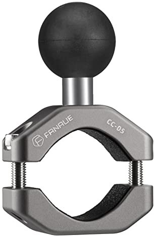FANAUE Base de Montaje en U para Manillar de Motocicleta con Adaptador de Bola de 1 pulg Compatible RAM Mount B Talla Brazo de Doble Enchufe y Soporte Teléfono Motos para 0,85-1,14 Diámetro Rieles