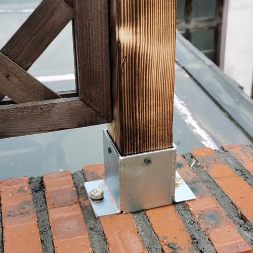 Pfostenträger Aufschraubhülse Terrassenpfostensockel Für Deck Veranda Handlaufgeländer, Edelstahl Zaunpfostenhalterung Für Beton, Quadratische Briefkastenpfostenanker (Color : 1 Pcs, Size : 125x125m