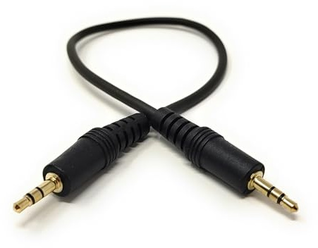 mCore 30cm 3.5mm to 3.5mm Audio Cable Mini Jack Male to Male Stereo AUX Auxiliary TRS Lead Compatible with Headphone, Phone, Car Audio, Speaker, MP3, Amp, TV, PC Laptop, HiFi (Black, 0.3m)