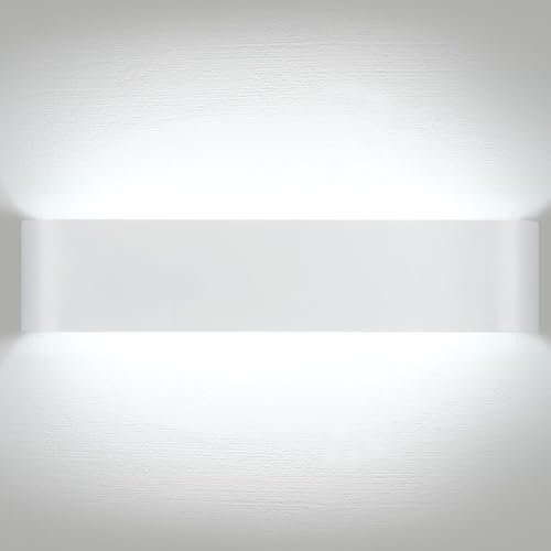 Lightsjoy 18W 40CM Wandlampe Innen LED Wandleuchte Weiß Up and Down Moderne Wandbeleuchtung Wandlicht Belechtung Flurlampe Flur für Schlafzimmer Korridor Wohnzimmer Treppe usw Kaltweiss