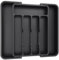 Lifewit Rangement Couvert pour Tiroir, Range-Couvert Extensible, Organisateur Couverts Tiroir Cuisine, Boite Rangement, Bac Rangement Couvert Pour Cuillères, Fourchettes, Couteaux, Noir