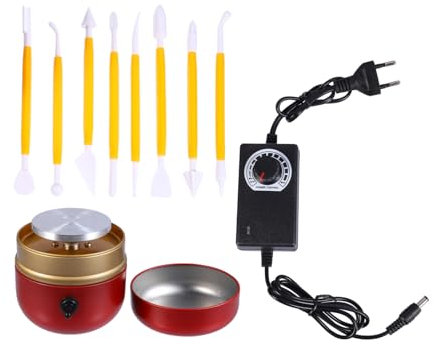 TEHAUX 1satz Mini Elektrisches Töpferscheibe Einstellbare Geschwindigkeit Für Anfänger Und Familien Modellierwerkzeuge Kompakt Und Tragbar Für Keramikkunst Und Diy-projekte