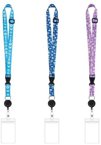 VEHYEGOI 3-Piece Card Set Lanyard, Retractable, Waterproof, Work Permit Lanyard, Suitable for Nurses, Teachers, Students, Office Workers