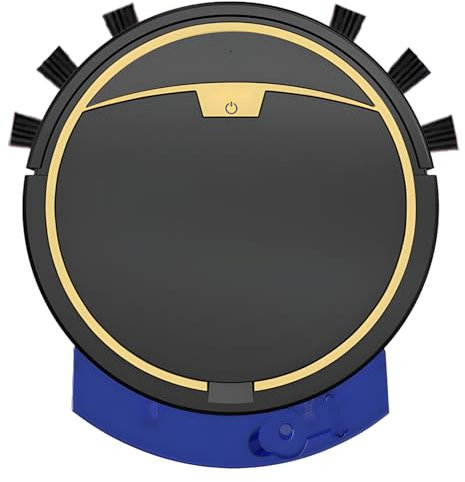 Robot Aspirador y Trapeador, Robot Aspirador Totalmente Automático con Tanque de Agua, Potente Robot Trapeador Inteligente de 2800 Pa con Control Remoto, Bajo Nivel de Ruido, para Alfombras Bajas(Blac