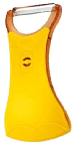 Pelador de discos giratorios Duaal, pelador de frutas de cocina 2 en 1, pelador de frutas y verduras multifuncional con un mango antideslizante, herramienta exfoliante profesional para patatas de