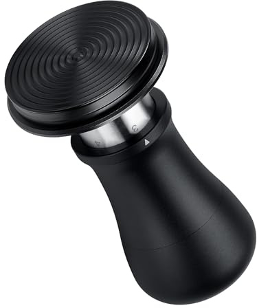 Normcore V5 Kaffeestampfer 51 mm, Espresso Tamper mit Federmechanismus, 6-stufiger Druckeinstellung, Edelstahl-Ripple-Basis mit Titanbeschichtung, Aluminiumgriff & Silikonständer