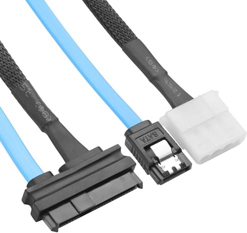 YAODHAOD SAS to SATA Adapter SFF-8482 Converter Adapter (SAS to SATA 7pin + 4pin molex)