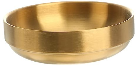 LABRIMP Tazón Para Sopa y Fideos De Acero Inoxidable Dorado Doble De Apto Para Uso Doméstico y Restaurantes