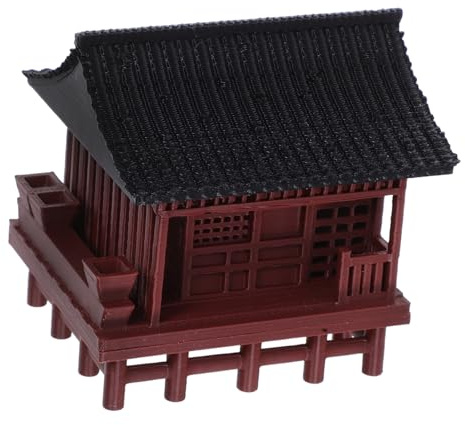 Yardwe Decoración De Pabellón Acuático Estatua Miniatura De Arquitectura Asiática Vintage para Decoración De Adorno Micropaisajístico