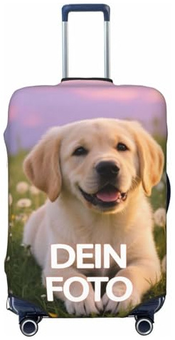 Gepäckabdeckung für Koffer, Personalisierte Elastische Schutzhüllen, Kofferschutzhülle mit Foto Text Name Logo, Für Reisen, Den TäGlichen Gebrauch (S(18-21in)-Verstärkt)