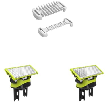 Lames de rasoir compatibles avec One Blade, lot de2/3/4/6, pour rasoir/tondeuse électrique Philips One Blade avec Sabots Protecteur de peau intime et peigne corporel de 3 mm Sabots pour (2)