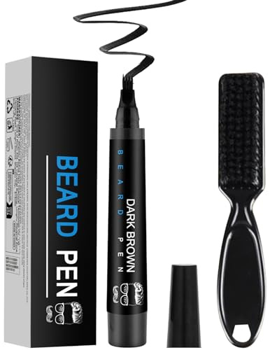 Beard Filler Pen for Men,Natural Beard Marker Comb | Hairline Pencil Safe Long Lasting Enhancement for Mustache Goatee Eyebrows Home Barbe