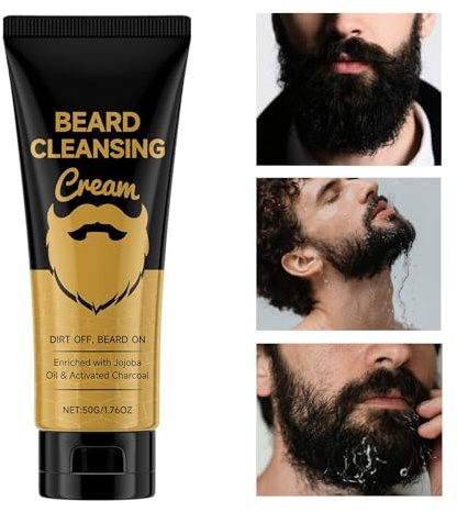 JINGLING Shampoo da barba | Ammorbidente naturale e detergente | Idratante riparazione baffi pulizia - Per uomini papà doccia quotidiana mattina viaggio rasatura styling fine settimana cura casa