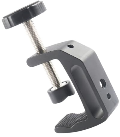 UTHCLO Multifunktionale C klemme aus Aluminium Tischhalterung Schwarz für Kamera und Taschenlampe Kompakt und Robust für Indoor Fotografie und Videoaufnahmen