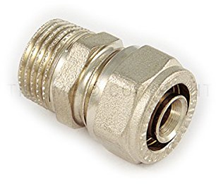 RACCORDO A COMPRESSIONE DIRITTO MASCHIO TIEMME - 16 x 1/2