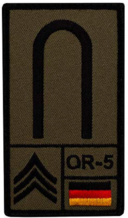 Café Viereck ® Unteroffizier Bundeswehr Rank Patch mit Dienstgrad - Gestickt mit Klett – 9,8 cm x 5,6 cm