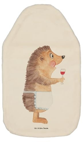 Mr. & Mrs. Panda Wärmflasche Igel Wein - Geschenk, Tiere, Wärmflaschenbezug, Kinderwärmflasche, Wärmekissen, Geschenk Weinliebhaber, Wein trinken,